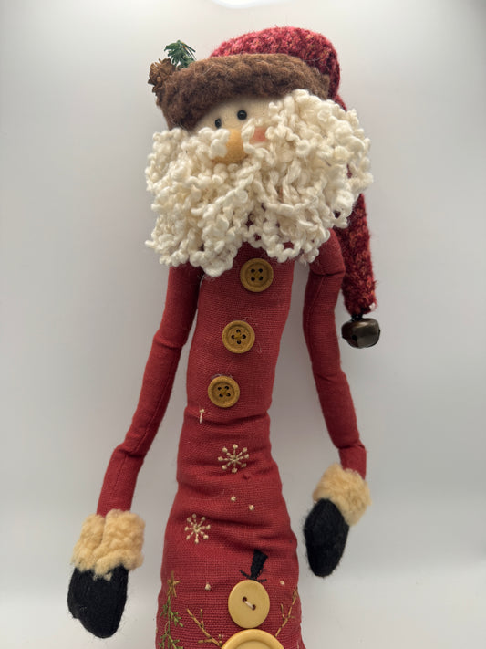 36" Plush Santa Shelf Sitter with Snowman Embroidery