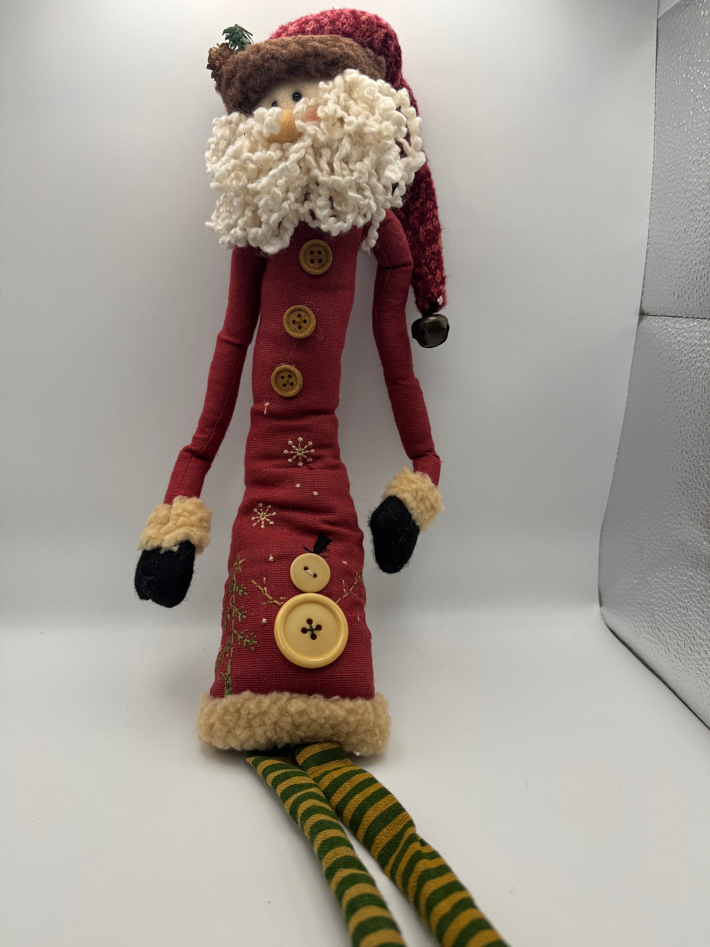 36" Plush Santa Shelf Sitter with Snowman Embroidery