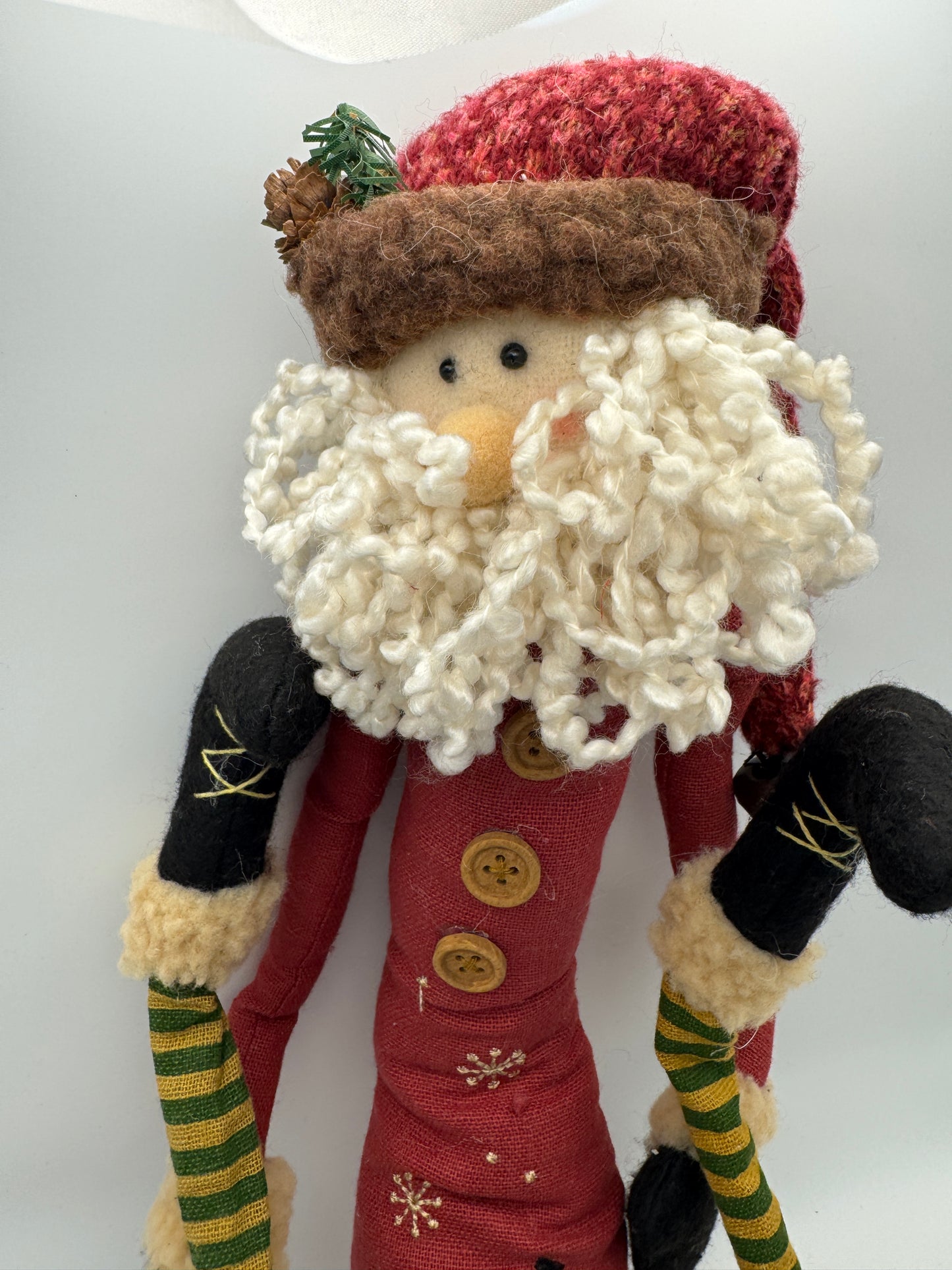 36" Plush Santa Shelf Sitter with Snowman Embroidery