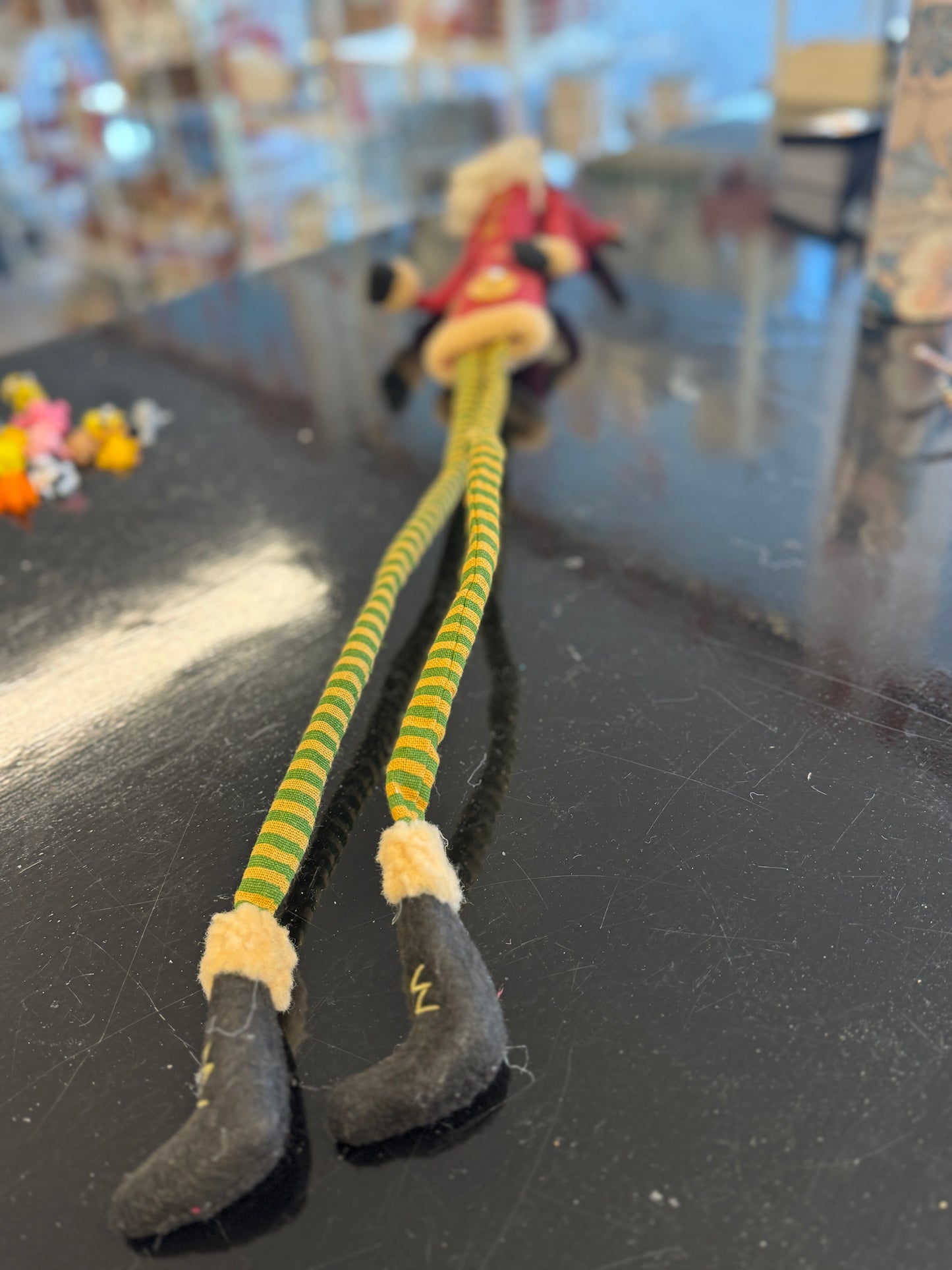 36" Plush Santa Shelf Sitter with Snowman Embroidery