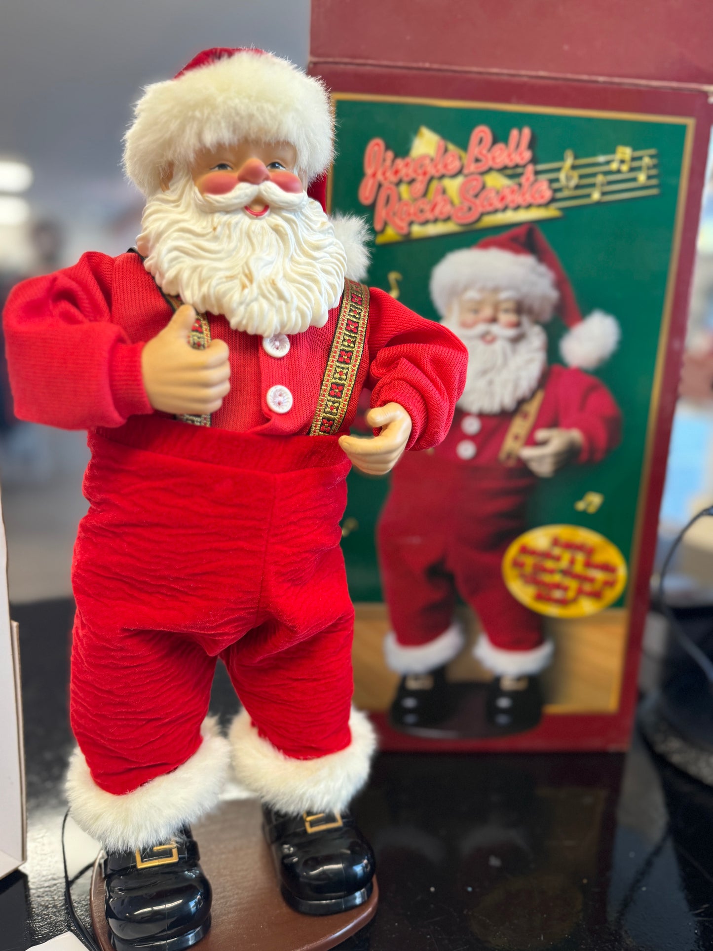 Jingle Bell Rock Santa Animated Musical Figurine – 1998 Blue Ridge Designs