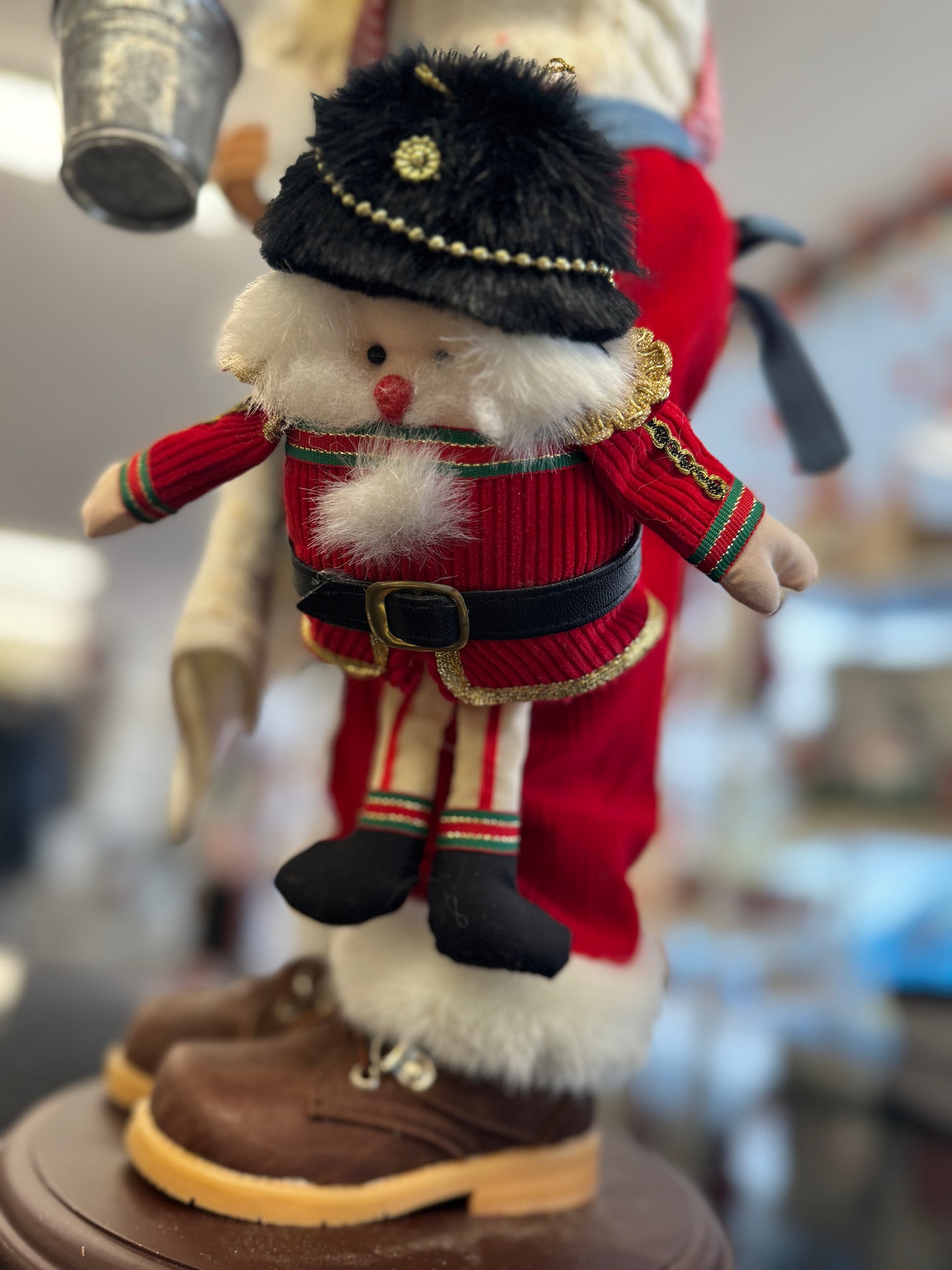 24" Collectible Santa Figurine with Paintbrush and Bucket