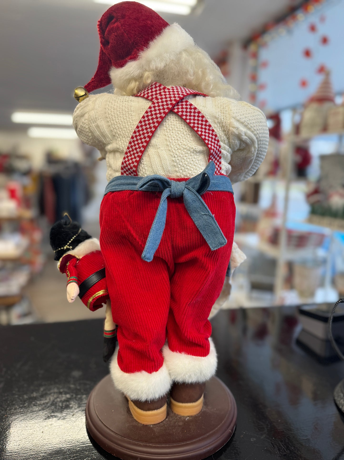 24" Collectible Santa Figurine with Paintbrush and Bucket