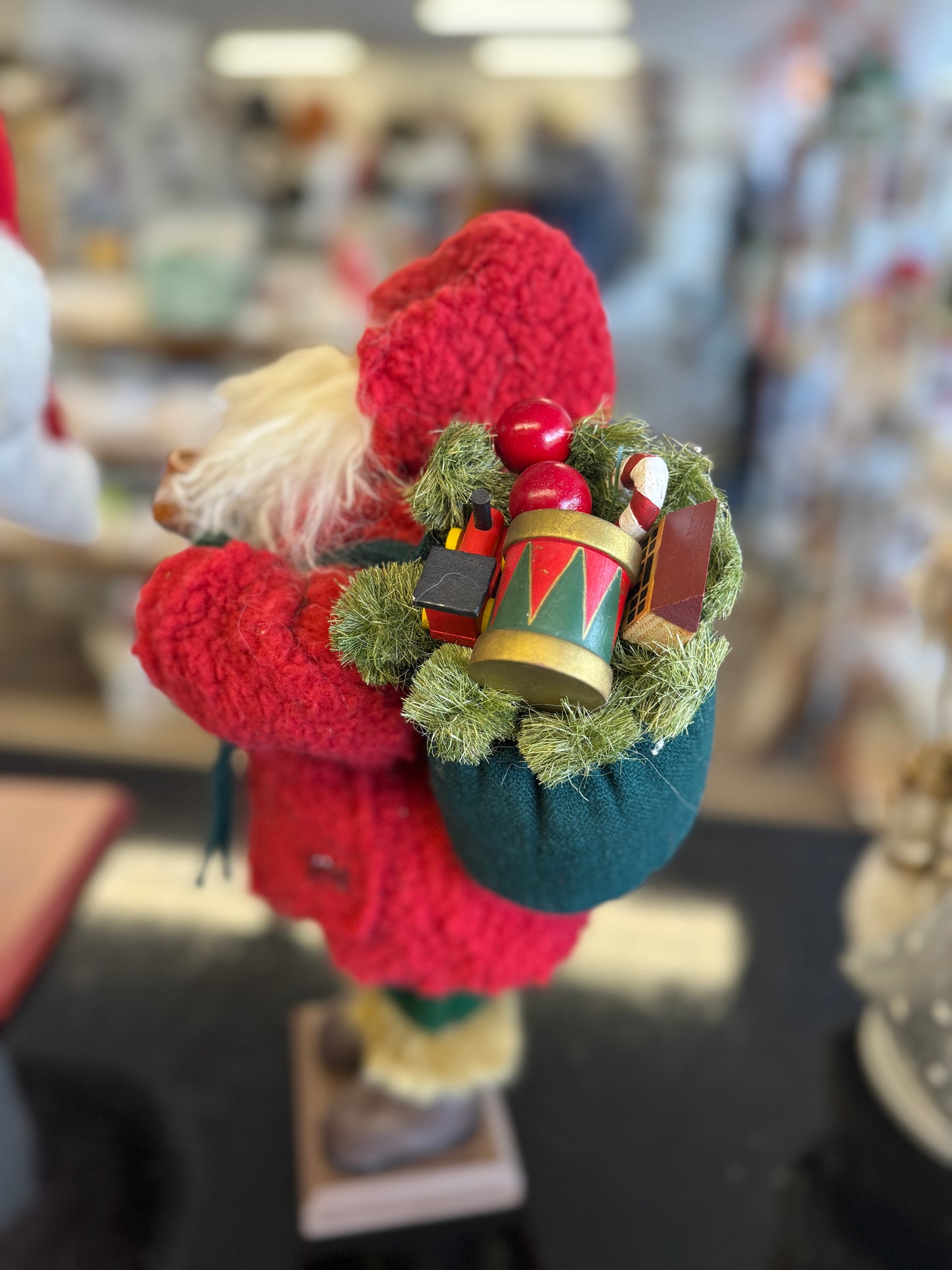 17.5" Dept 56 Vintage-Style Santa Figurine with Pipe and Gift Sack