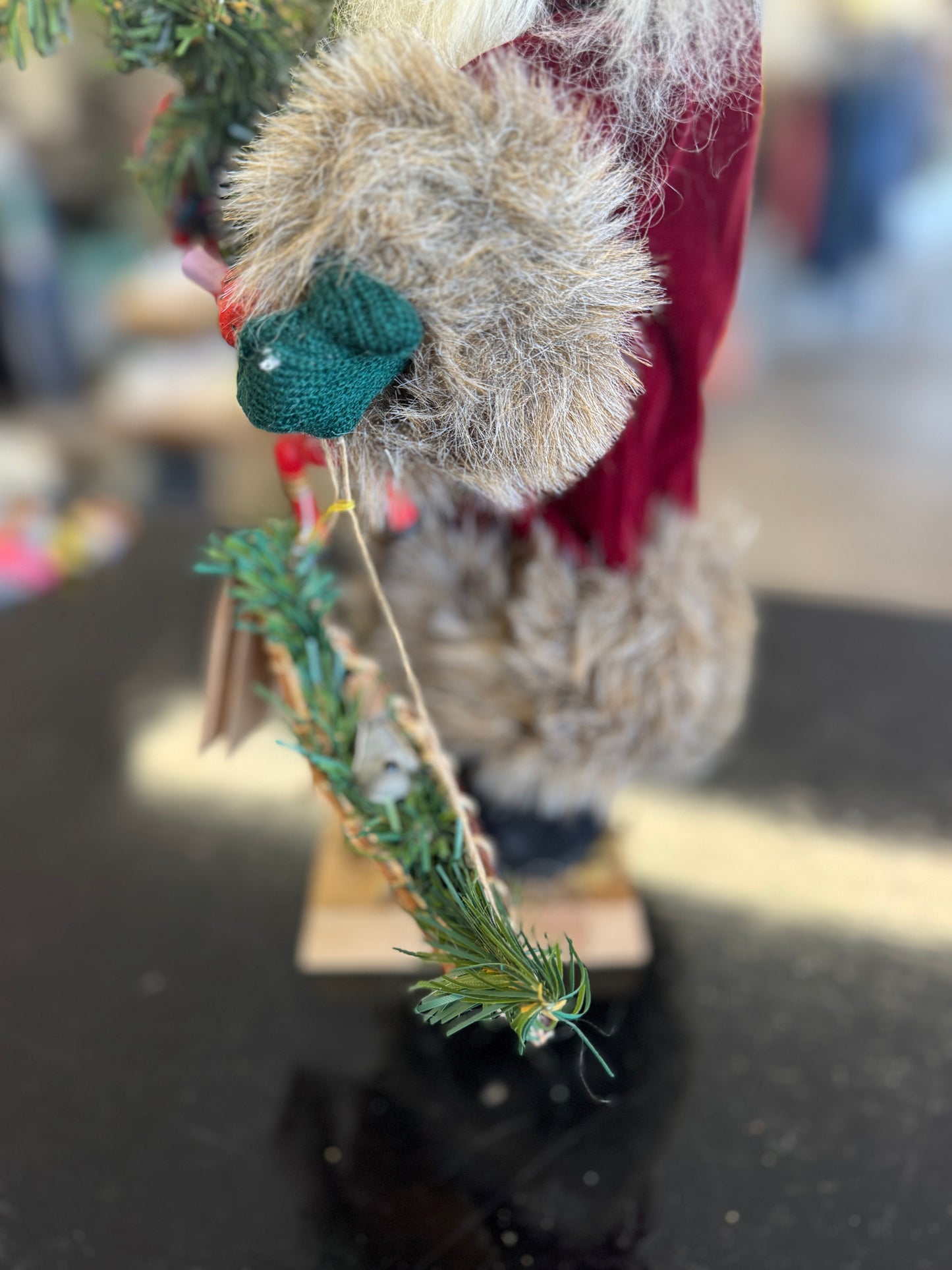 14" Tender Art Collection Woodland Santa Figurine with Tree and Reindeer