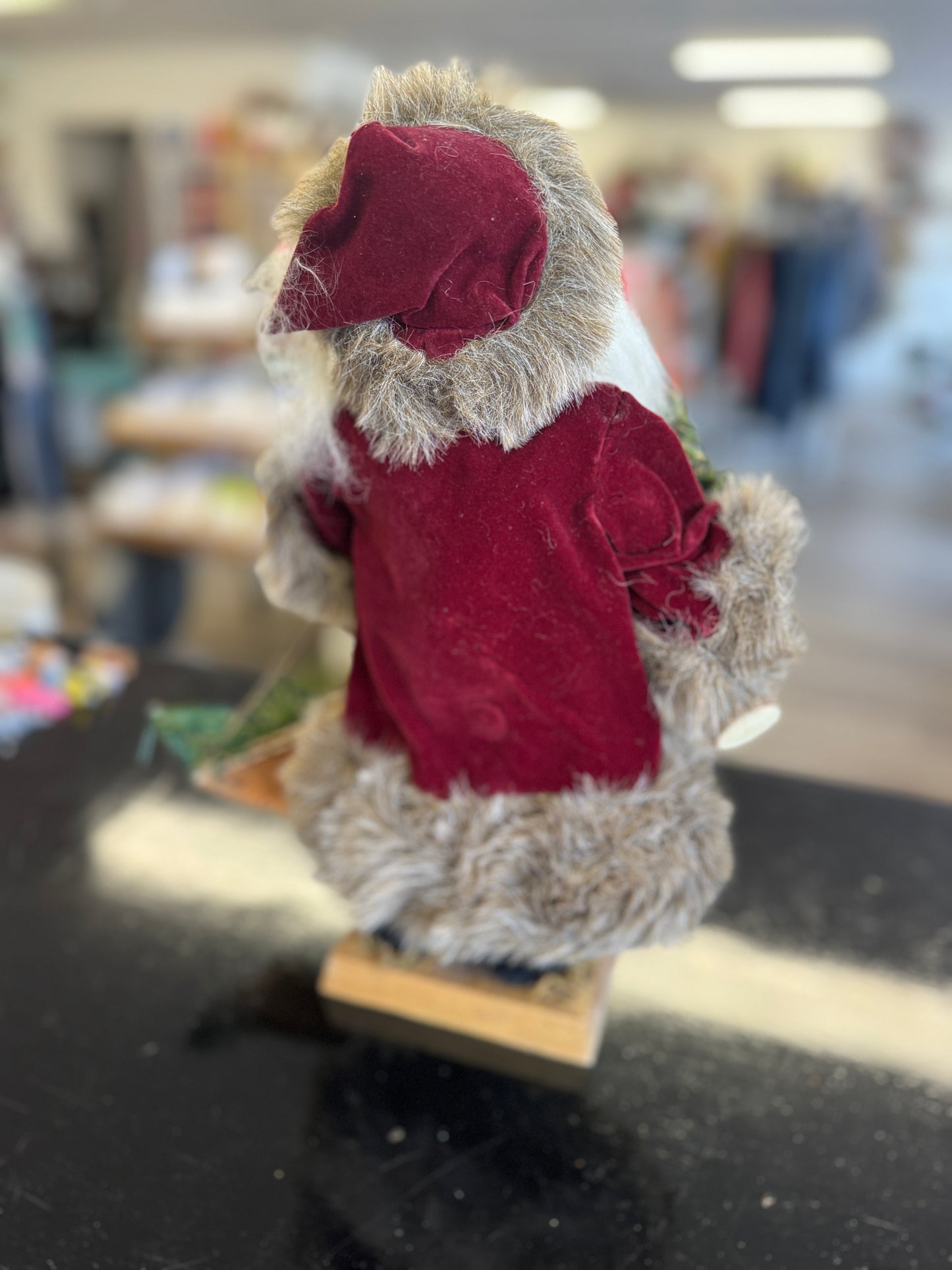 14" Tender Art Collection Woodland Santa Figurine with Tree and Reindeer