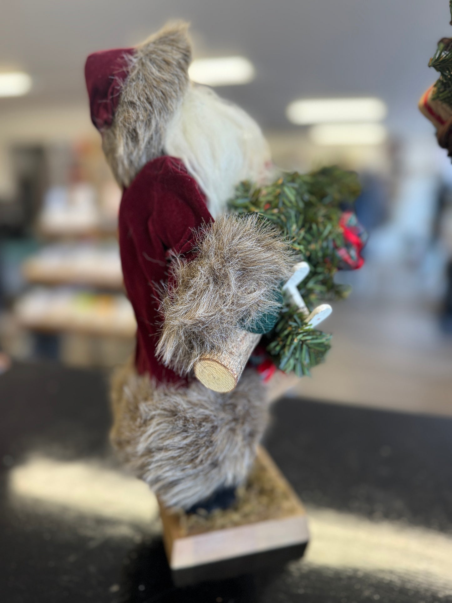 14" Tender Art Collection Woodland Santa Figurine with Tree and Reindeer