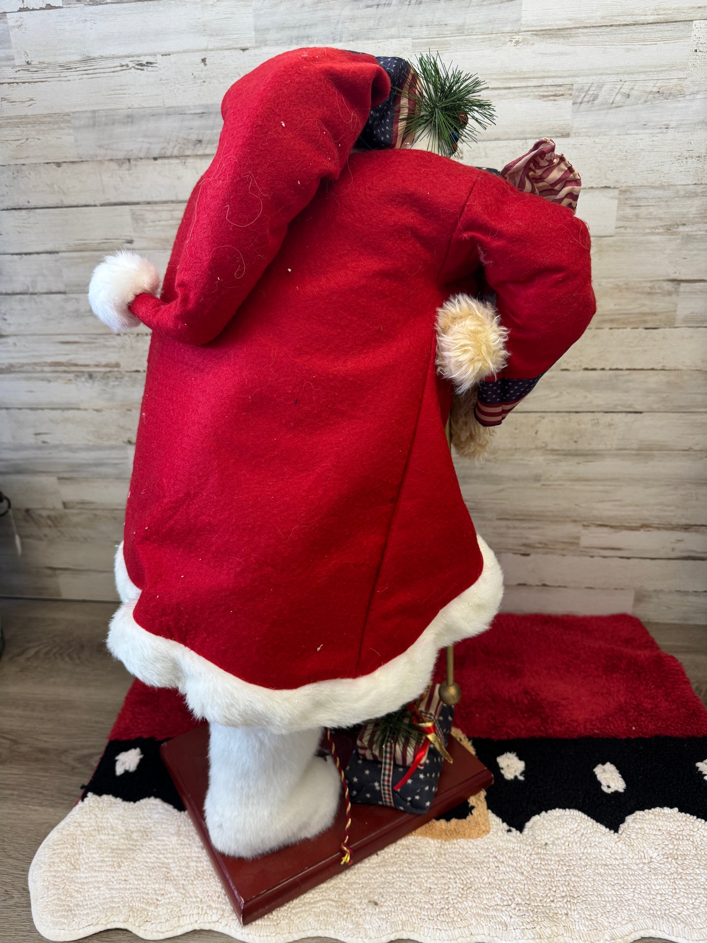 28" Patriotic Santa Figurine with American Flag