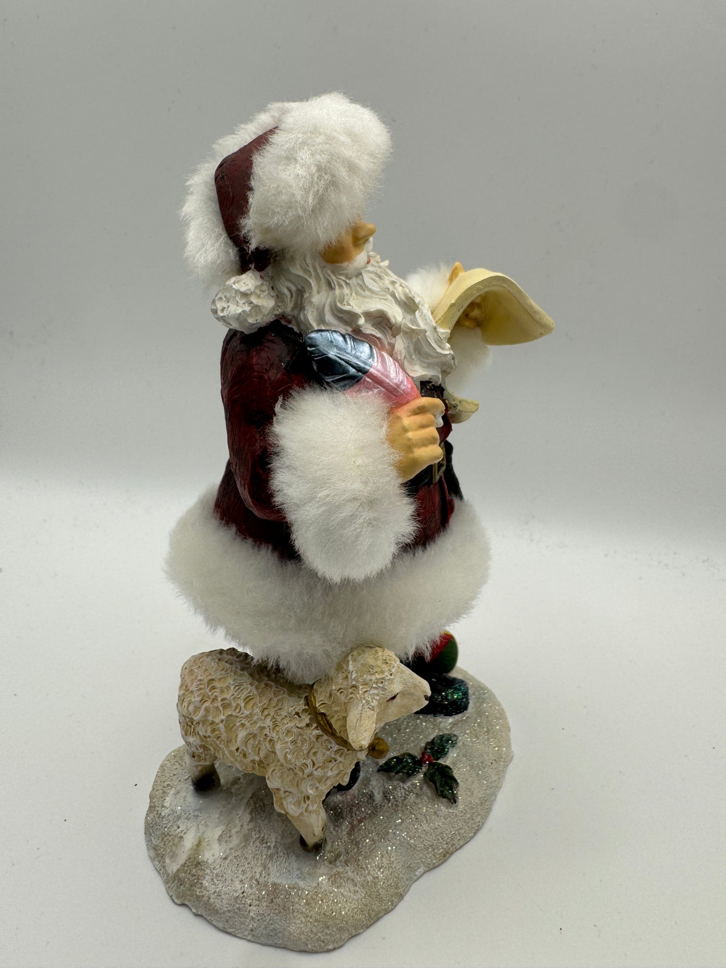 Young Inc. Santa Figurine with Scroll, Feather Pen, and Lamb