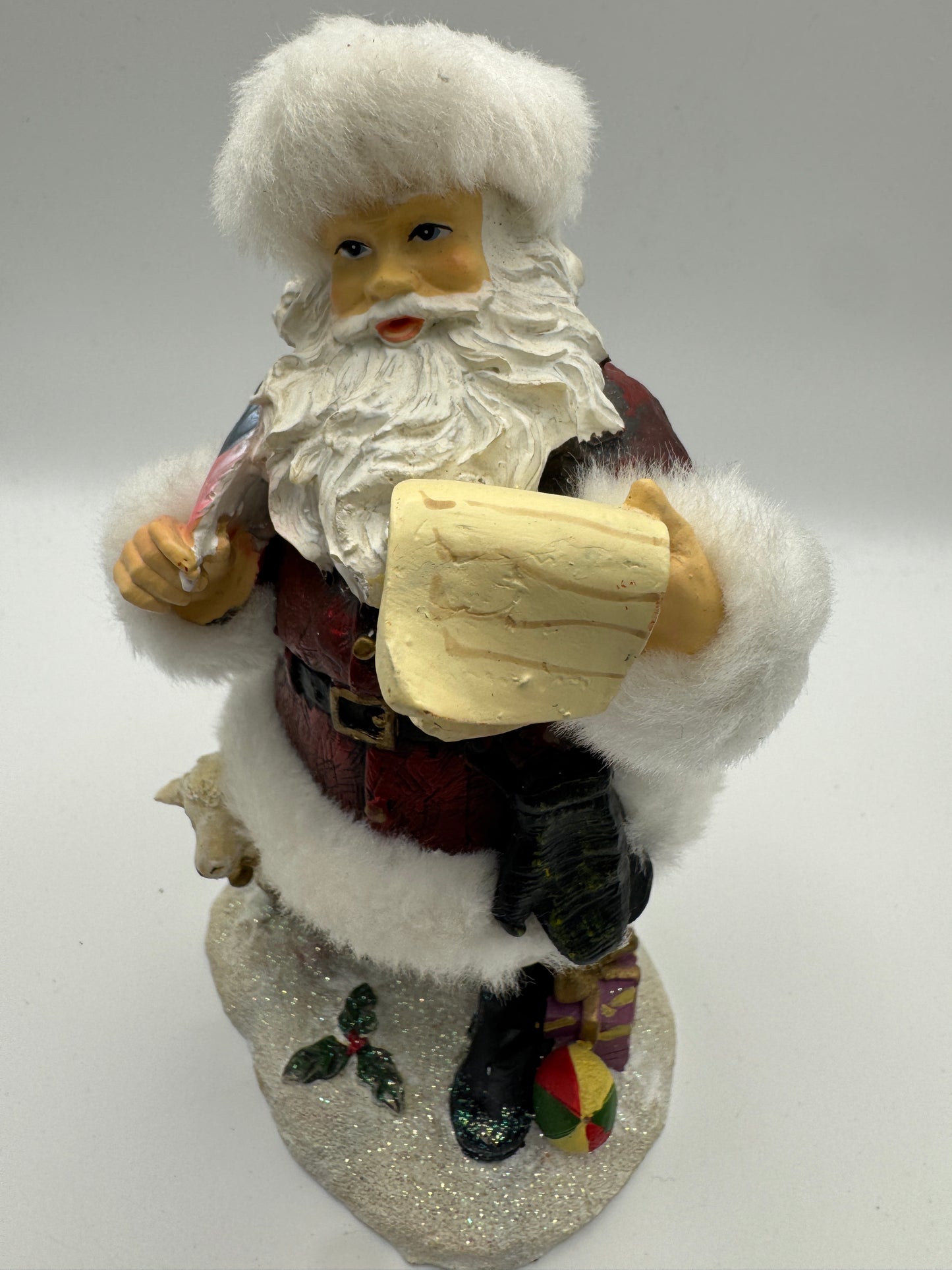 Young Inc. Santa Figurine with Scroll, Feather Pen, and Lamb