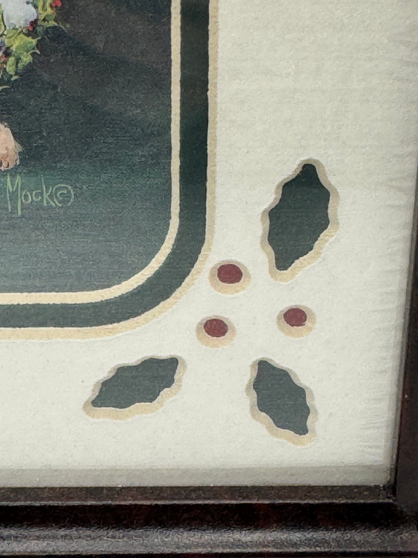 Framed “Patchwork Santa” Print by Barbara Mock – 11.5" x 9.5"