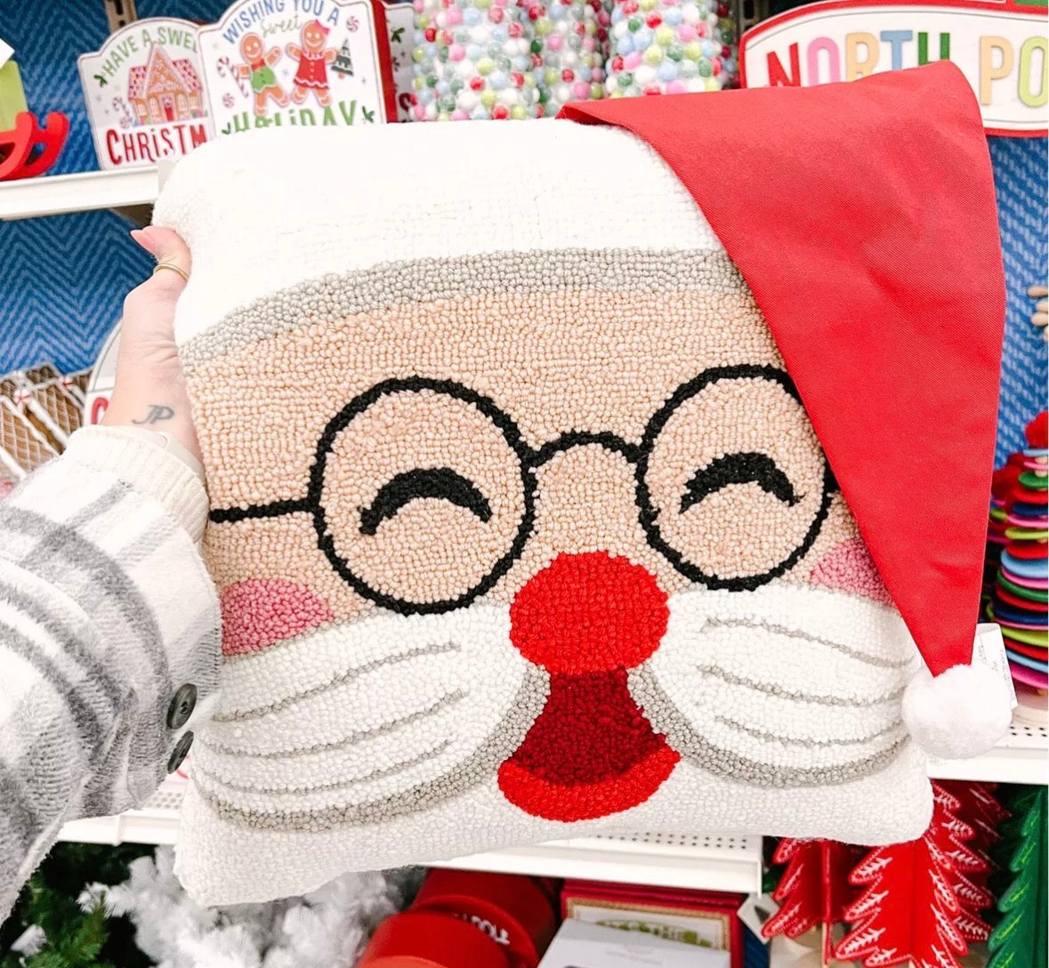 Ashland Santa Face Throw Pillow – 16" x 16"