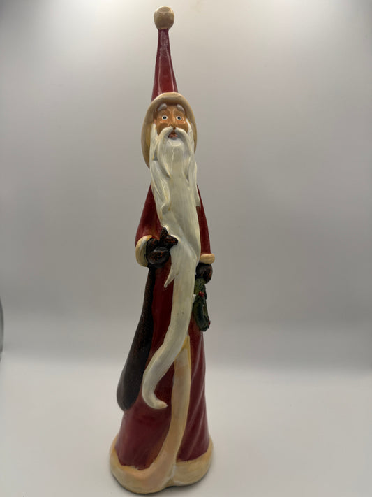 Hand-Carved Santa Folk Art Figurine – 12"