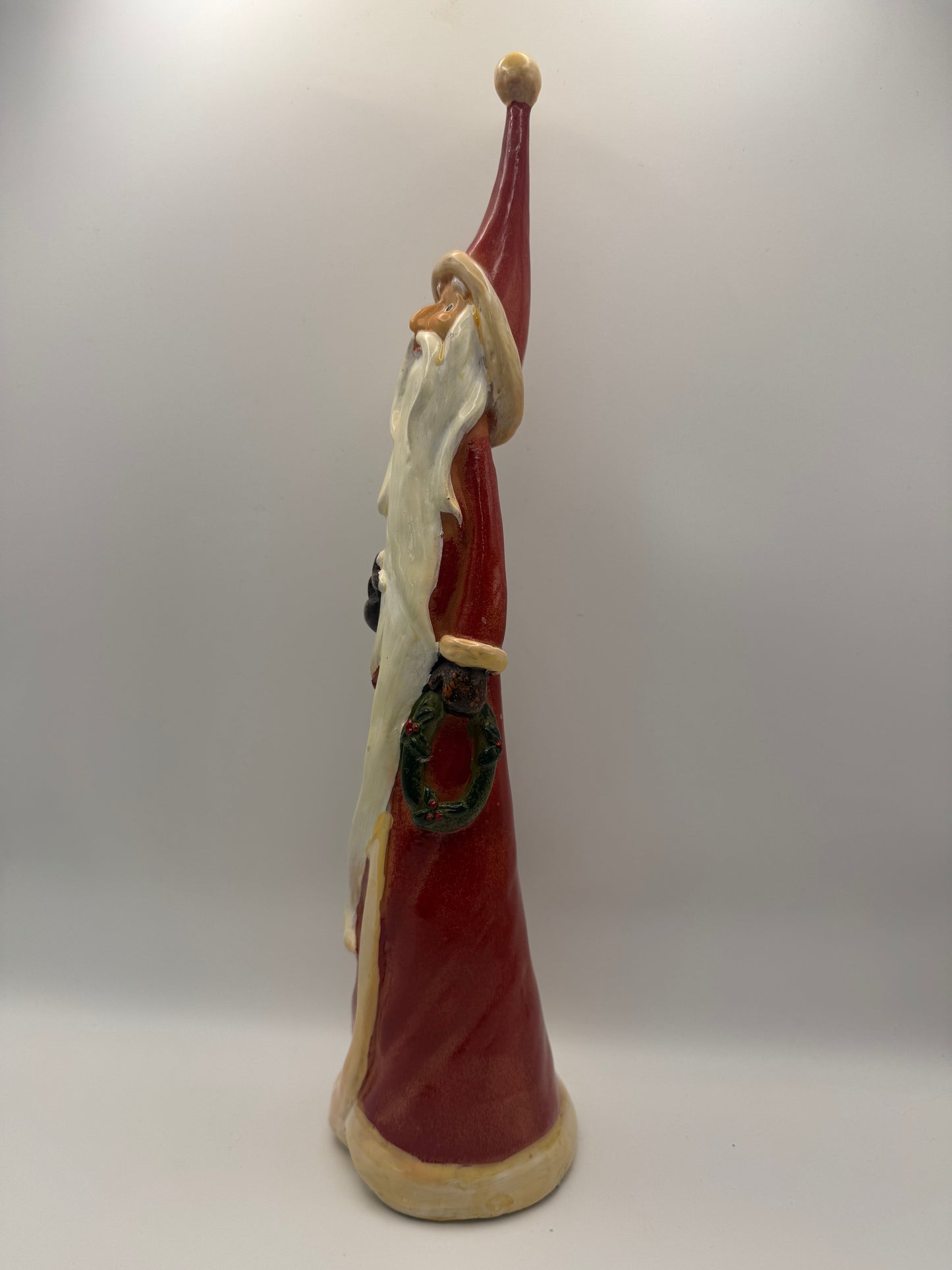 Hand-Carved Santa Folk Art Figurine – 12"