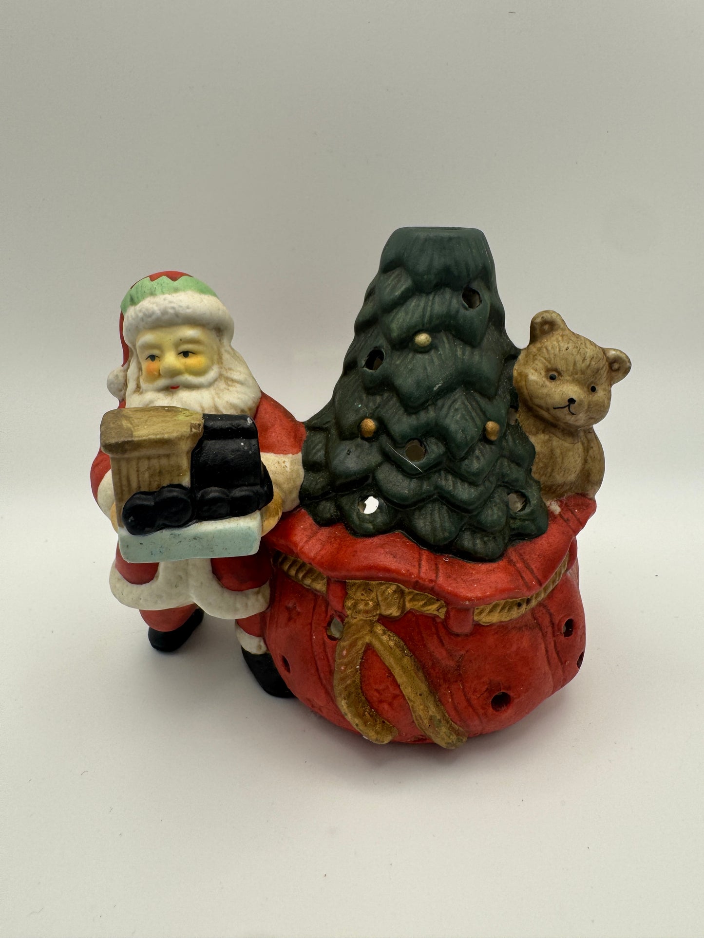 PartyLite Santa with Toys Tealight Candle Holder – Retired P0554