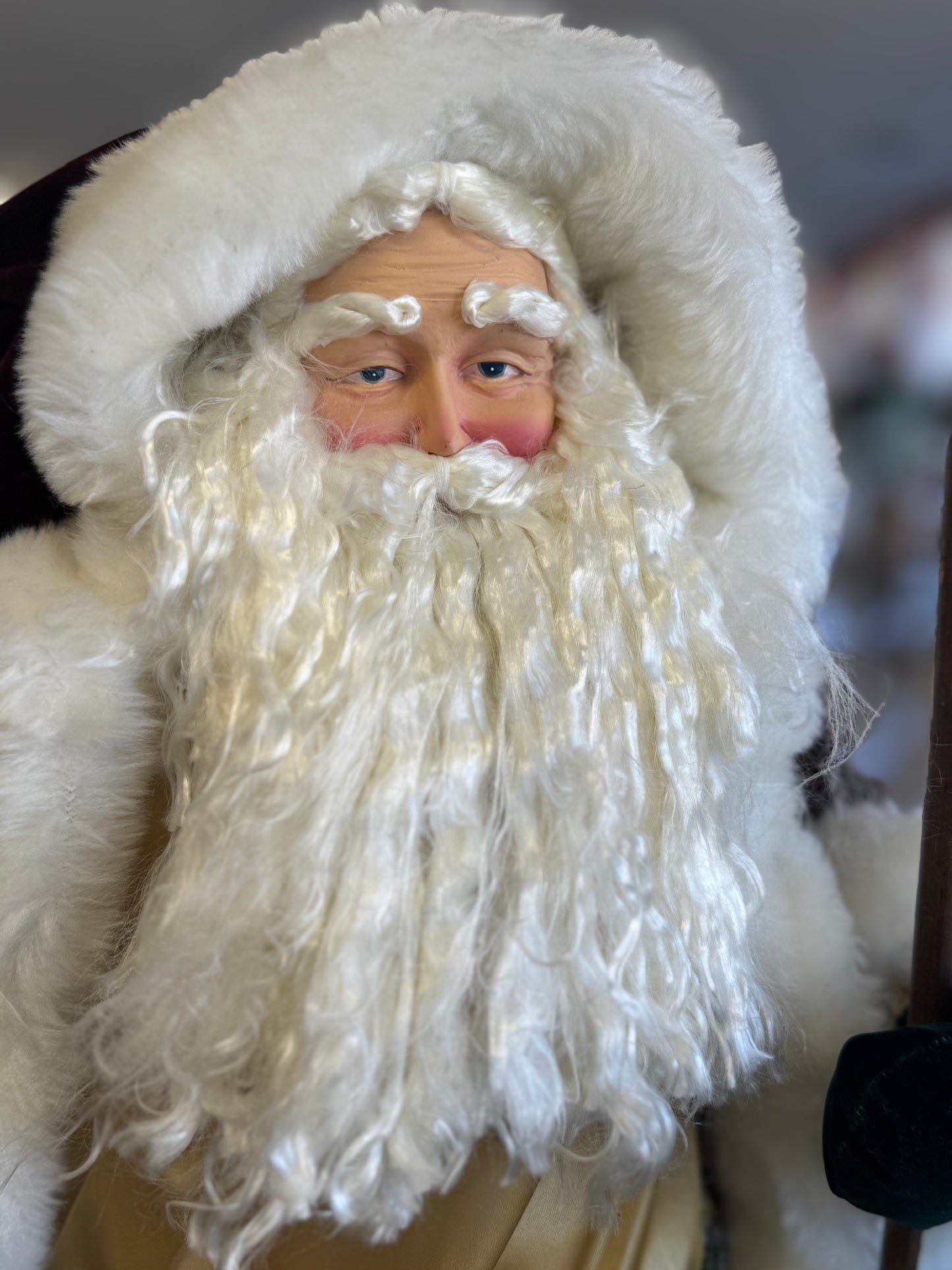 Gold & Burgundy Santa Claus Tree Topper – 28"