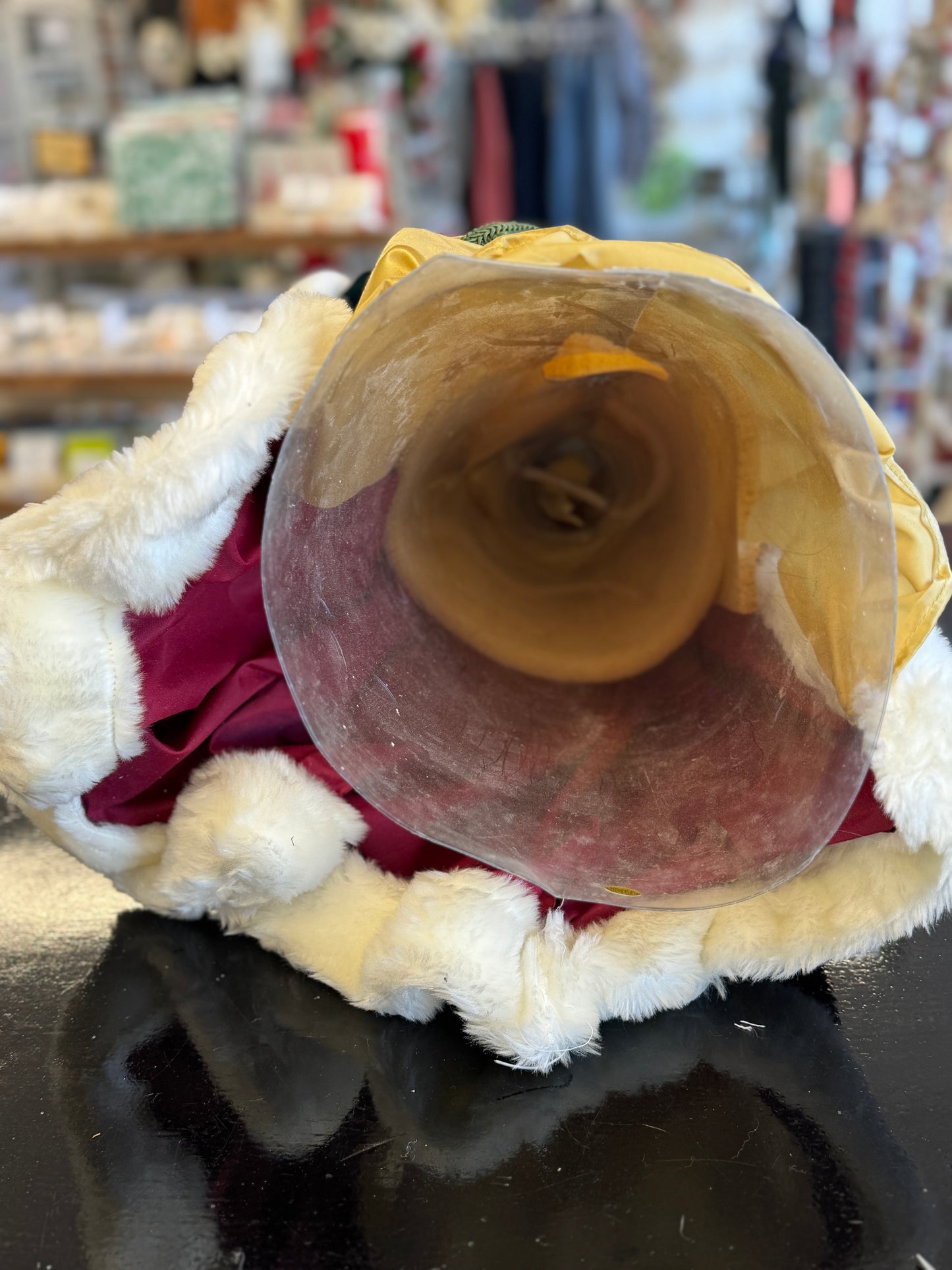 Gold & Burgundy Santa Claus Tree Topper – 28"