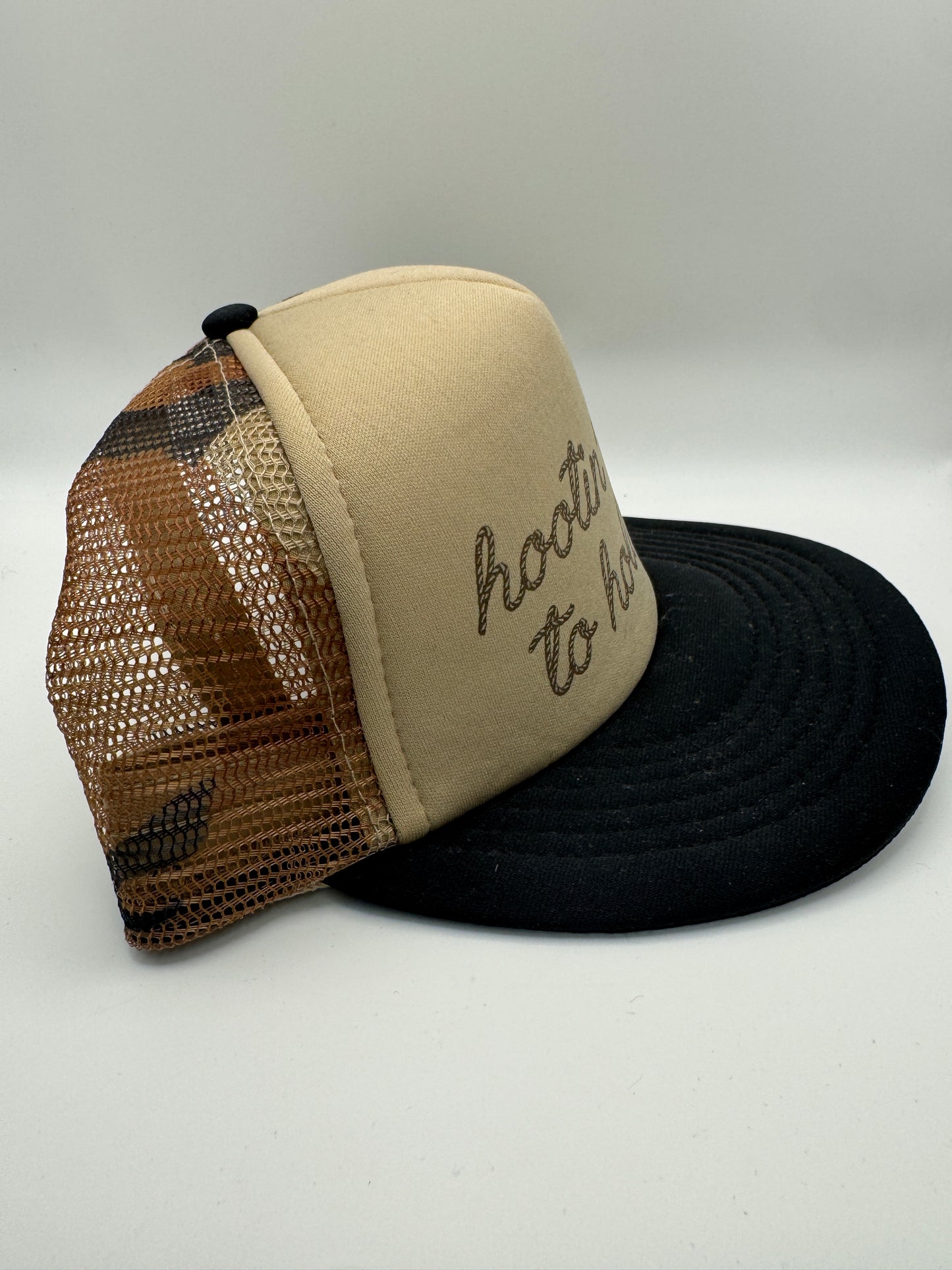 “Hootin’ Leads to Hollerin’” Trucker Hat – One Size