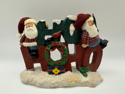 Santa “HO HO” Christmas Tabletop Figurine – 5"