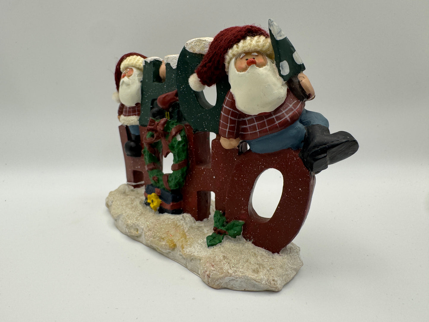 Santa “HO HO” Christmas Tabletop Figurine – 5"