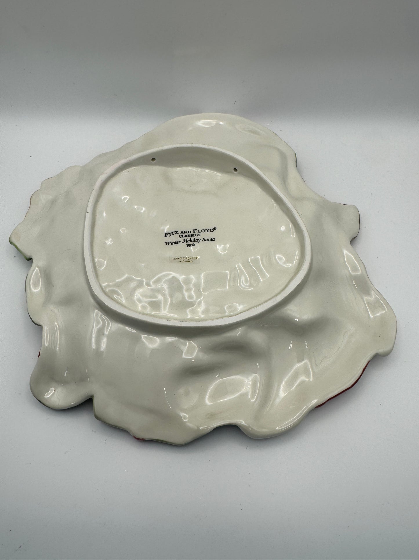 Fitz & Floyd Winter Holiday Santa Canape Plate – Plaid Collection