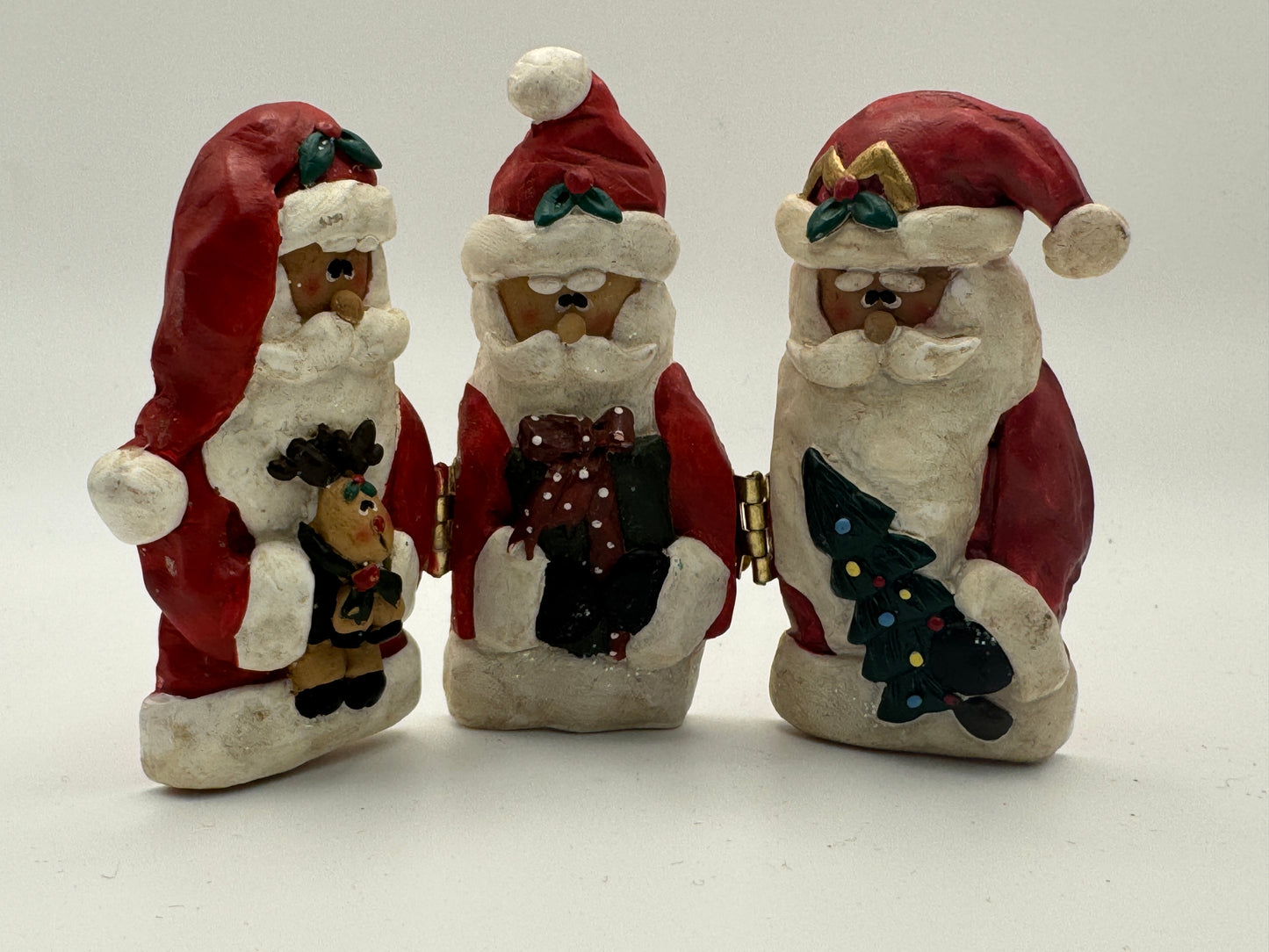 Handcrafted Hinged Santa Figurines