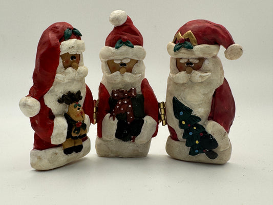 Handcrafted Hinged Santa Figurines