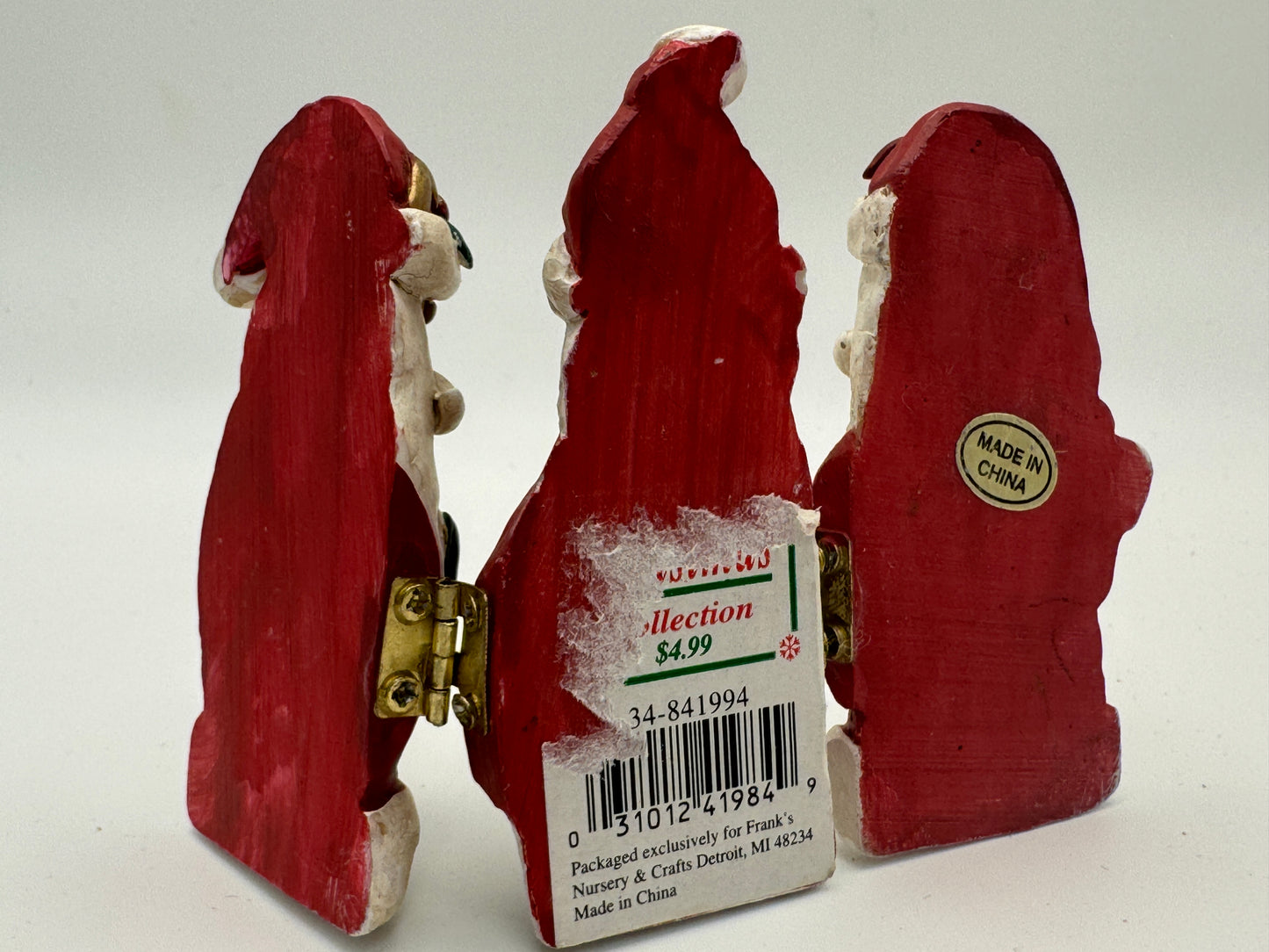 Handcrafted Hinged Santa Figurines