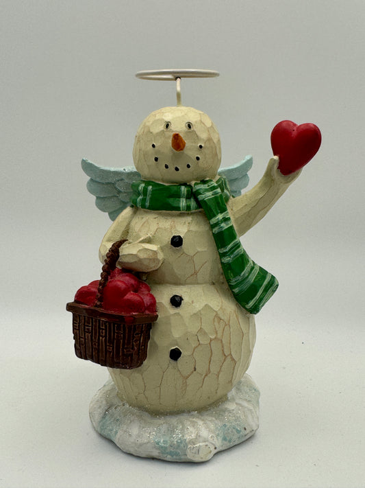Winter Wishes “Bundles of Love” Angel Snowman Figurine – 5.5"