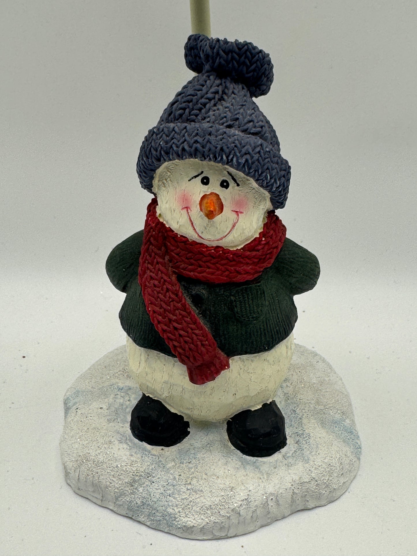 Crazy Mountain Snowman Tealight Candle Lamp with Navy Metal Shade