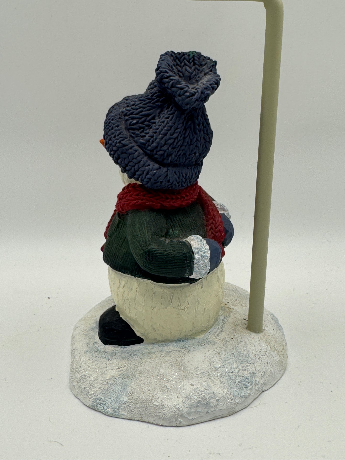 Crazy Mountain Snowman Tealight Candle Lamp with Navy Metal Shade