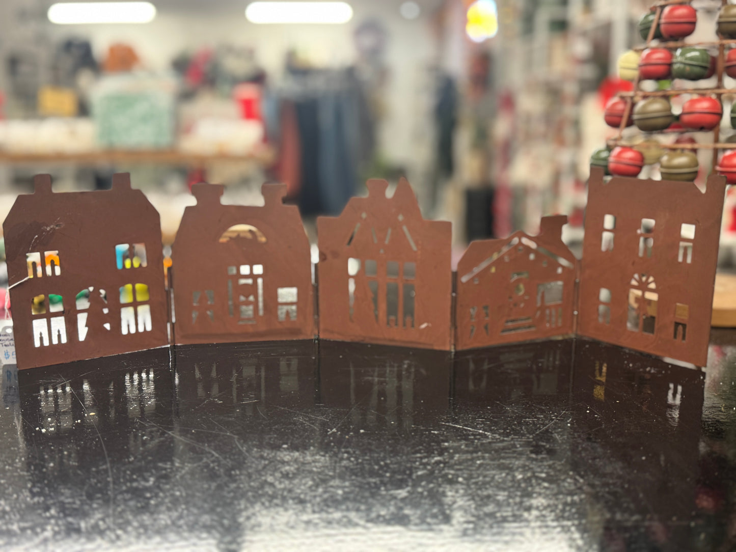 Rustic Metal House Candle Holders – Set of Decorative Shadow Cast Homes