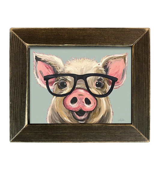 Smart Posey the Pig Framed Wall Art 8x10
