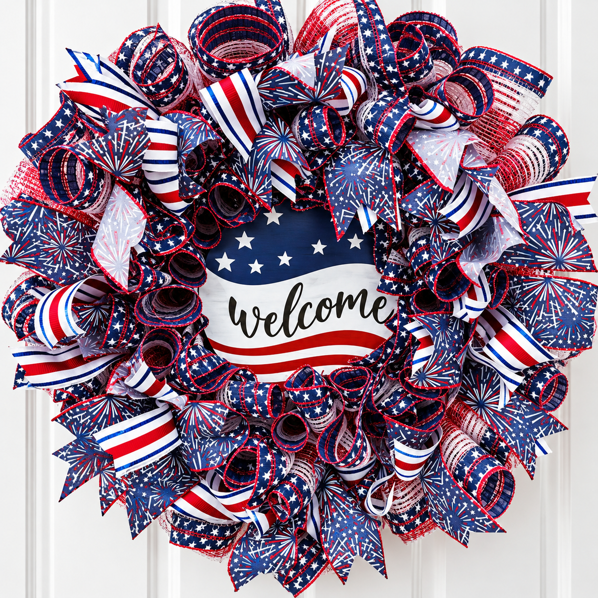 Patriotic Welcome Handmade Wreath – M & M Creations