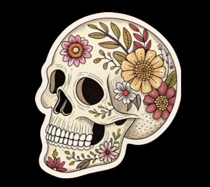 Sticker - Flower Skull