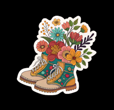 Sticker - Boots & Flowers