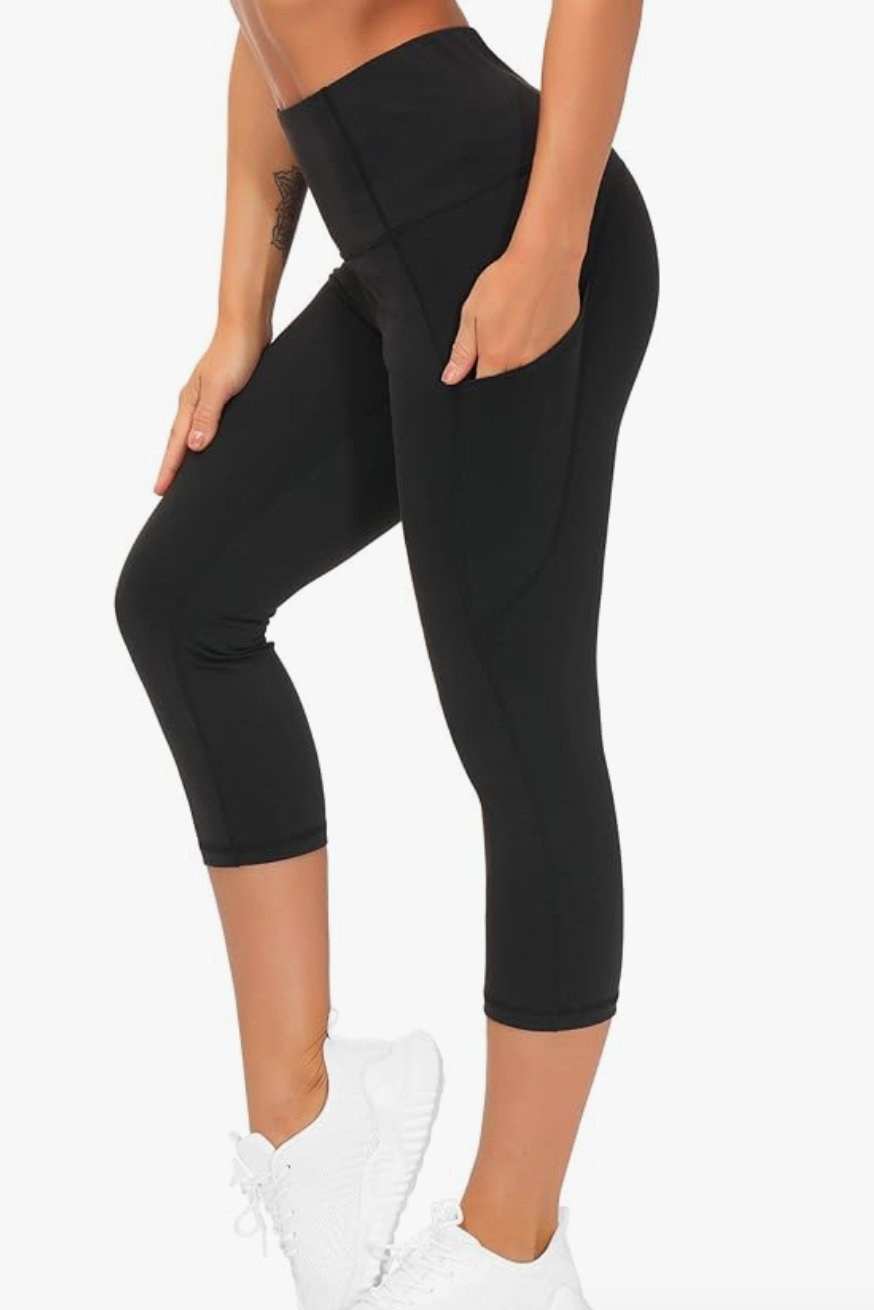 FITUSA Premium Tummy Control Athletic Yoga Pants w/Pockets - CAPRIS