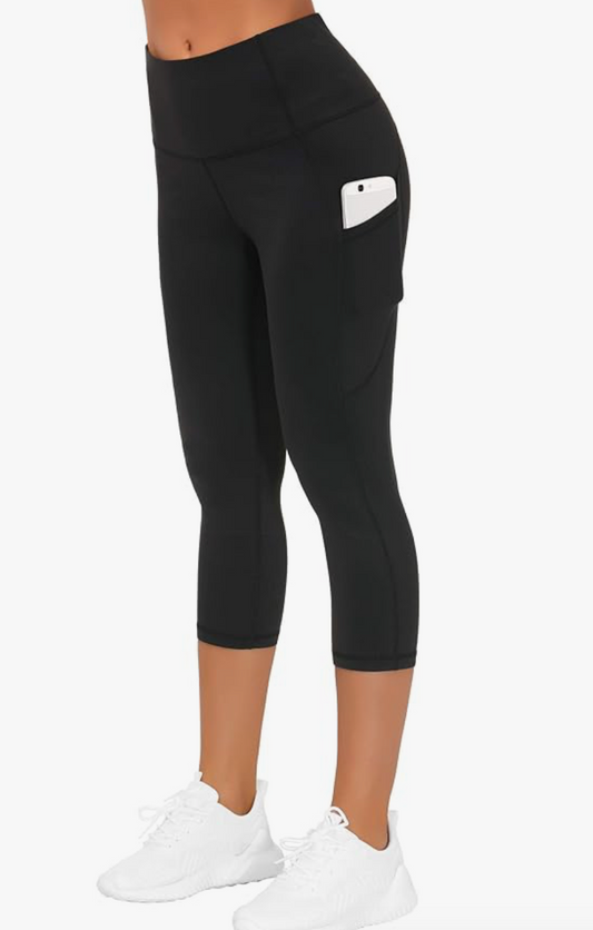 FITUSA Premium Tummy Control Athletic Yoga Pants w/Pockets - CAPRIS