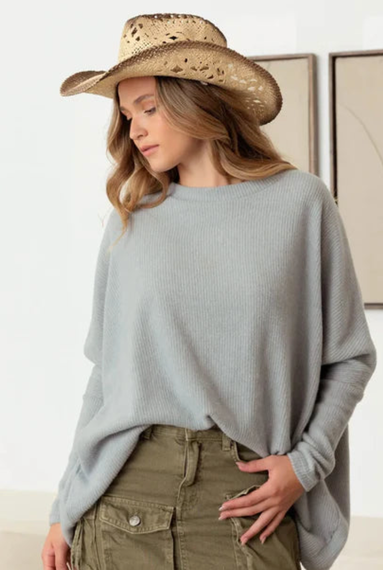 Flannel Dolman Long Sleeve Soft Sweater – Cherish