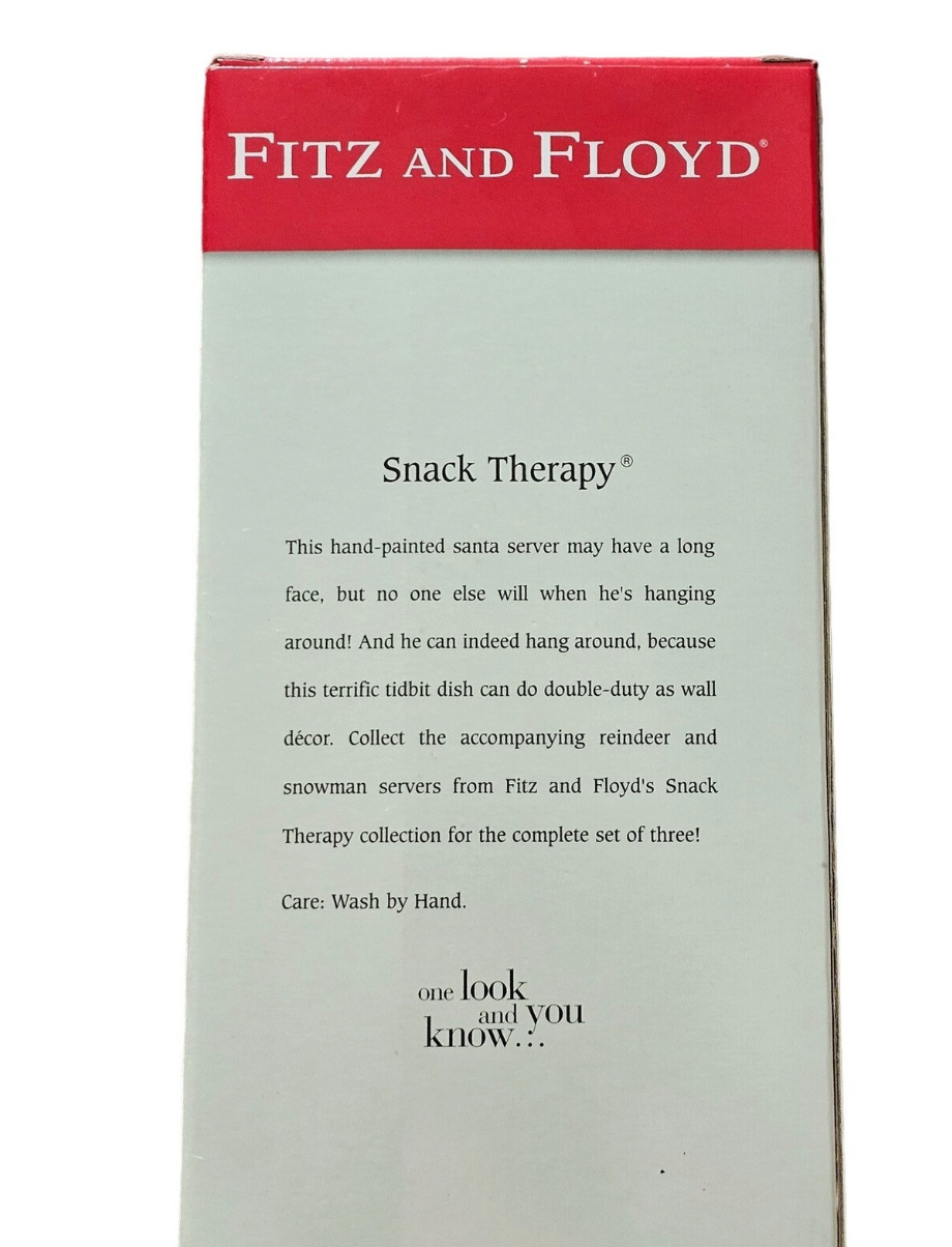 Fitz and Floyd Santa Server Snack Therapy Plate – 13.5" Handcrafted Ceramic