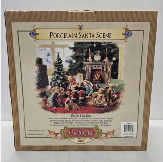 Grandeur Noel Porcelain Santa Scene – Collector’s Edition 2002