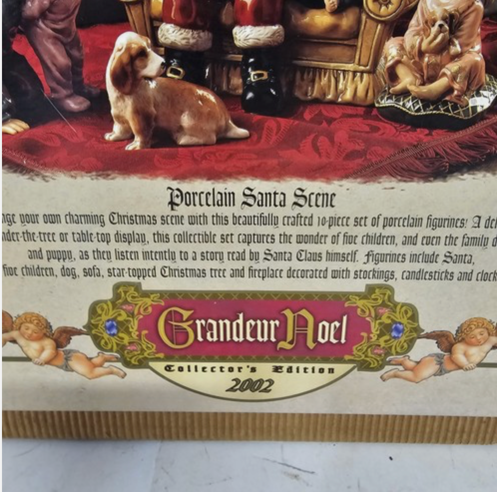 Grandeur Noel Porcelain Santa Scene – Collector’s Edition 2002