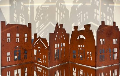 Rustic Metal House Candle Holders – Set of Decorative Shadow Cast Homes