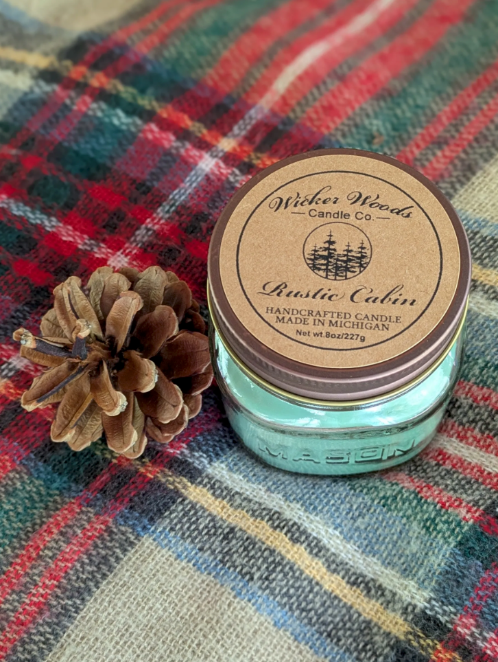 Rustic Cabin Mason Jar Candle – 8oz