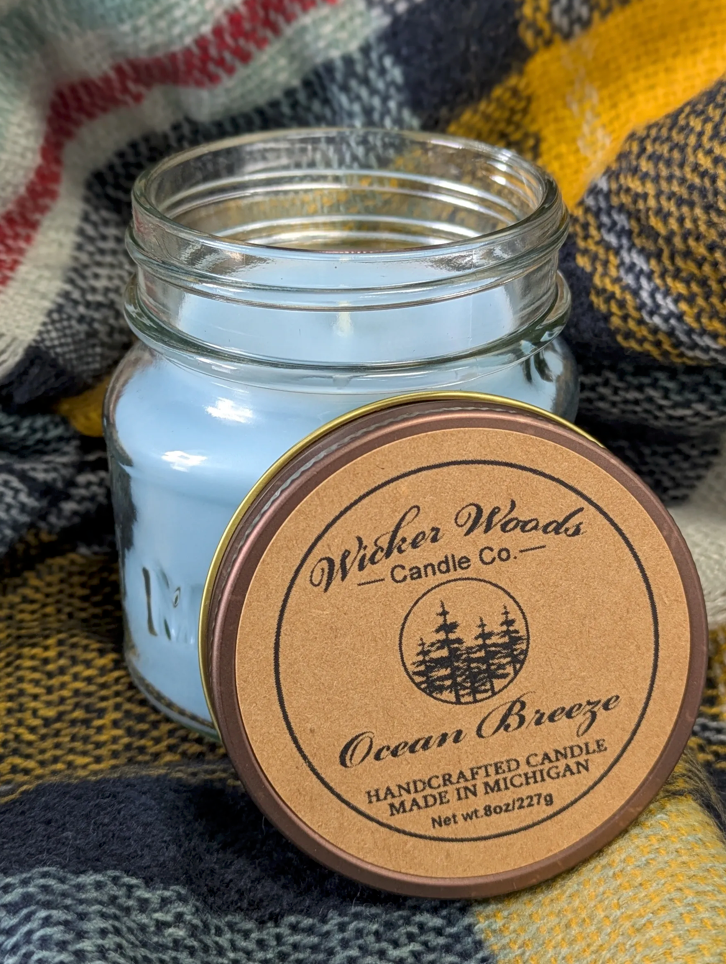Ocean Breeze Mason Jar Candle – 8oz