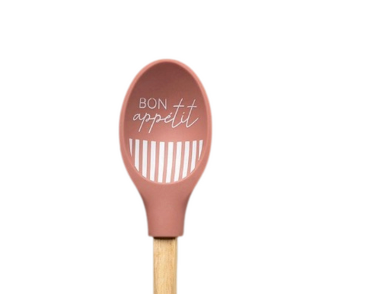 Krumbs Kitchen® Farmhouse Silicone Spoon - Pink Bon Appetit