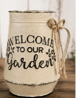 Welcome to Our Garden Decorative Jug