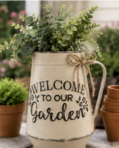 Welcome to Our Garden Decorative Jug