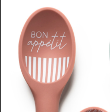 Krumbs Kitchen® Farmhouse Silicone Spoon - Pink Bon Appetit