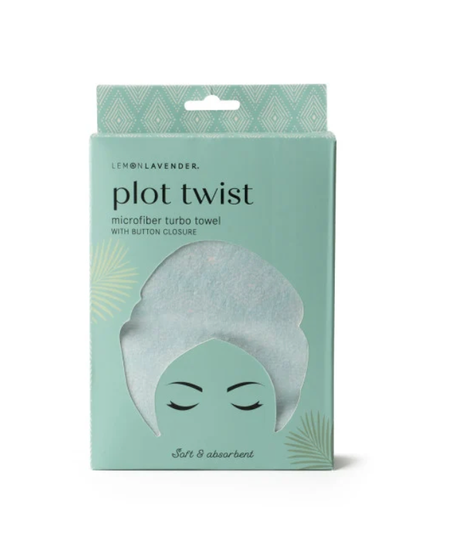 Lemon Lavender Plot Twist Microfiber Turbo Towel - Teal